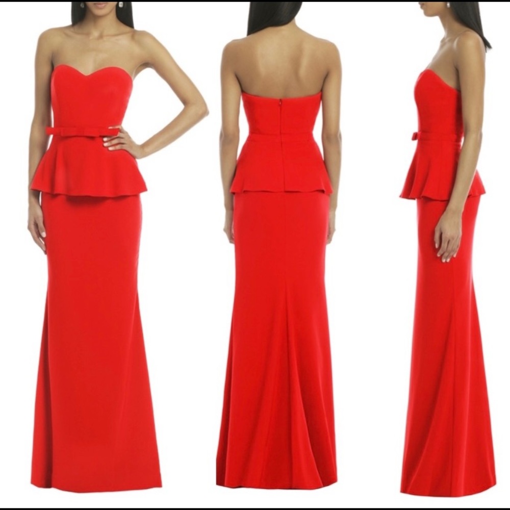 Badgley Mischka Rogue Rosalind Peplum Gown
